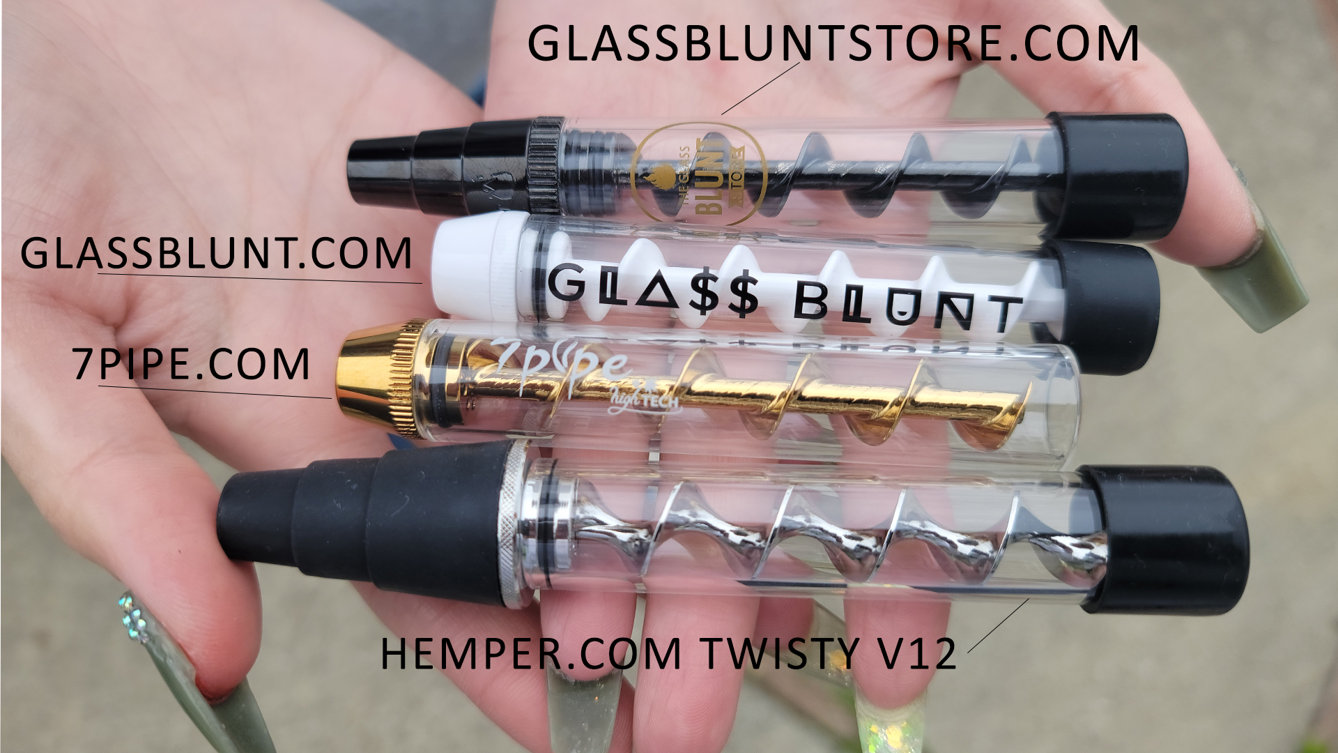 Twisty blunt V12; glass blunt pipe joint